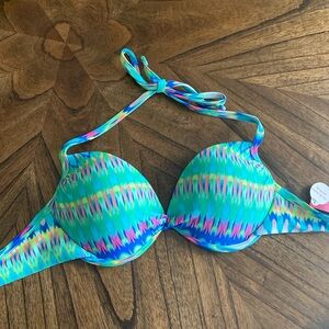 NWT Neon Push-up Bikini Top | Xhilaration Swim | Large